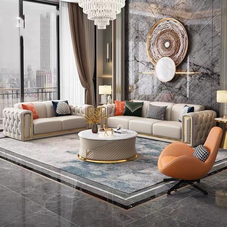 Foshan Made Luxury Modern Furniture Sofa Living Room Sofa Set Design Sectional Sofa