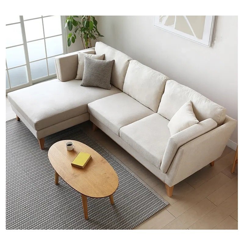 Manufacturer Direct Sale Modern Minimalist Style Sofa Tech Fabric L-shaped Sofa Living Room Fabric Sofa