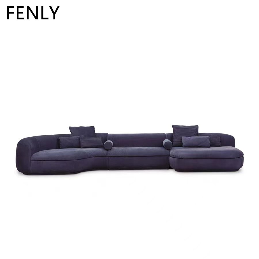 Baxter Modern Home Living Room Villa Furniture Italian Fabric Corner Sofa Set L Shape Sectional Genuine Leather Wood Material