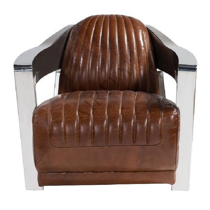 AIRFFY OEM/ODM Loft Industrial Vintage Leather Sofa Living Room Hotel Club Aviator Furniture Set Sofa Industrial Furniture Sofa