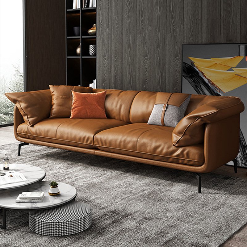 OKF Customized whole house furniture minimalism sectional sofa living room furniture 3 4 seat luxury leather italian sofa