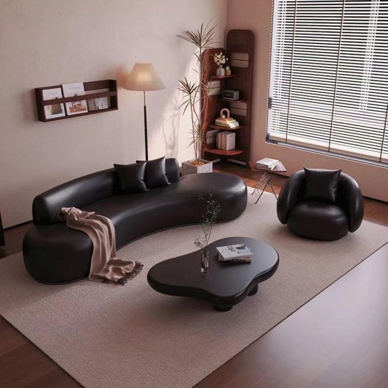 2m luxury curved high-value sofa living room retro versatile sales office negotiation beauty salon reception sofa