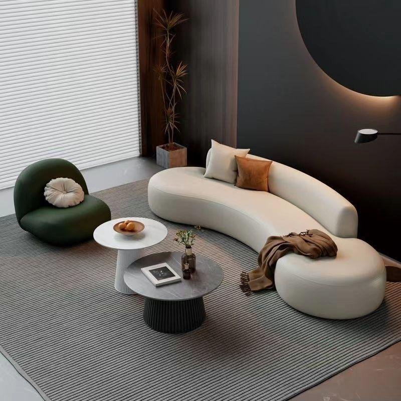 2m luxury curved high-value sofa living room retro versatile sales office negotiation beauty salon reception sofa