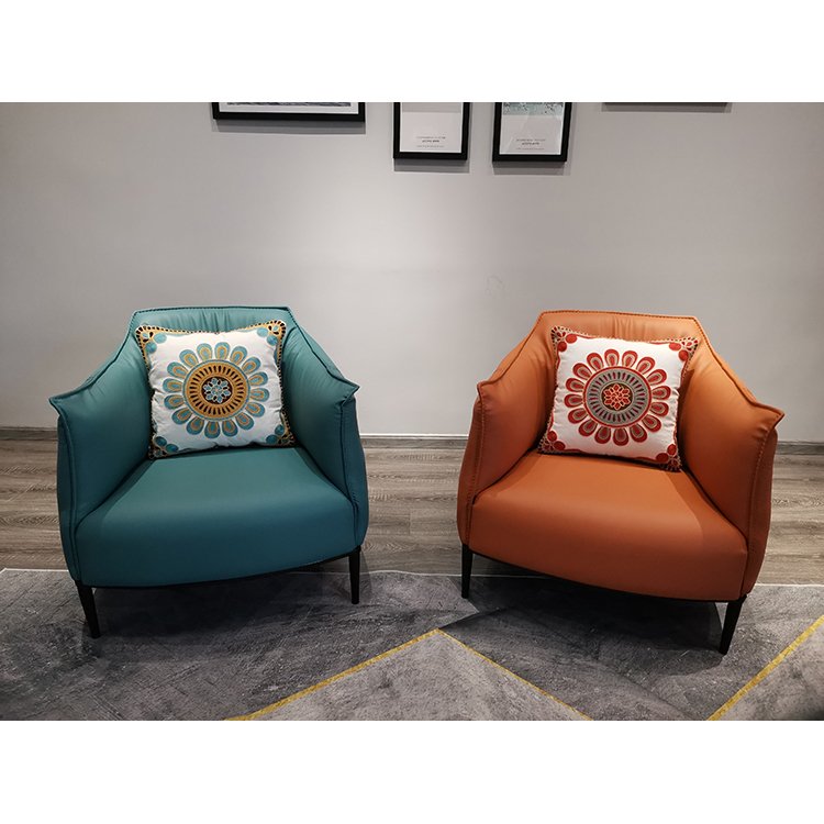 Modern Sectional Sofa Chair Set PU Synthetic Leather Wood Fabric with Sponge Filling for Home Office Living Room Furniture