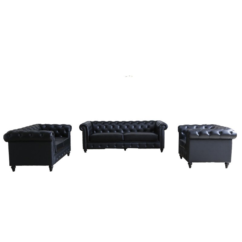 OEM High Quality European Style Leather Sofa Genuine Leather Tufted Luxury Leather Sofa