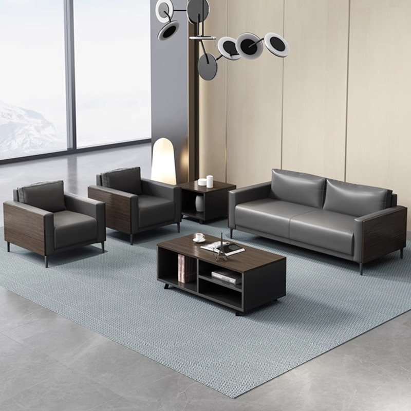 Modern Nordic Design Modular 2-Seater Leather Office Sofa Set European Style Hotels Schools Home Offices Commercial Reception