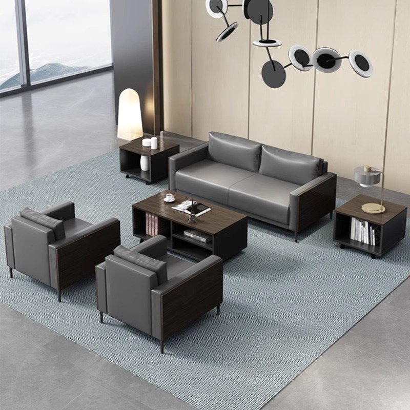 Modern Nordic Design Modular 2-Seater Leather Office Sofa Set European Style Hotels Schools Home Offices Commercial Reception