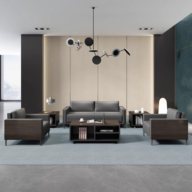 Modern Nordic Design Modular 2-Seater Leather Office Sofa Set European Style Hotels Schools Home Offices Commercial Reception