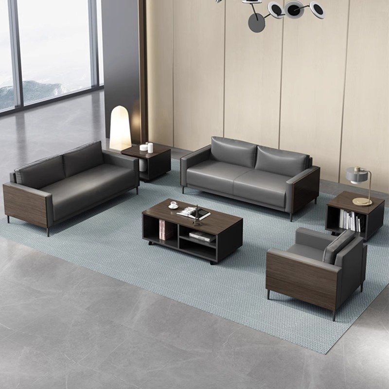 Modern Nordic Design Modular 2-Seater Leather Office Sofa Set European Style Hotels Schools Home Offices Commercial Reception