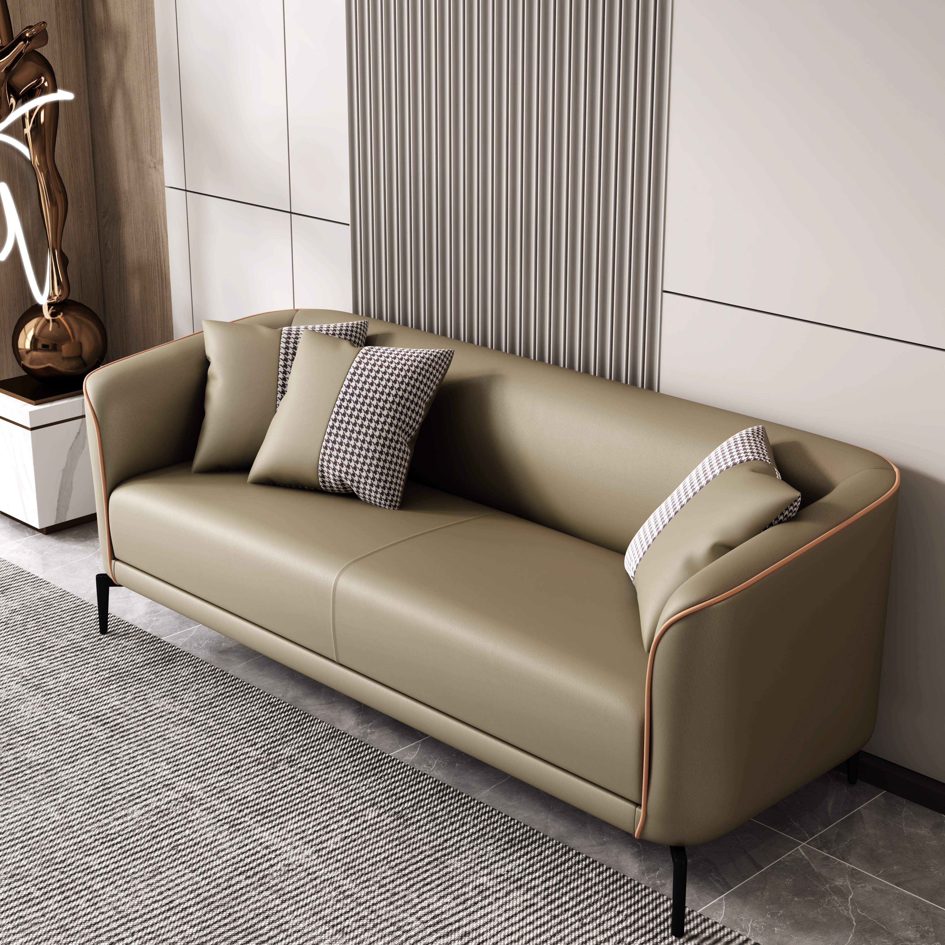 WUYE office sofa set Leather two seater sofa for living room