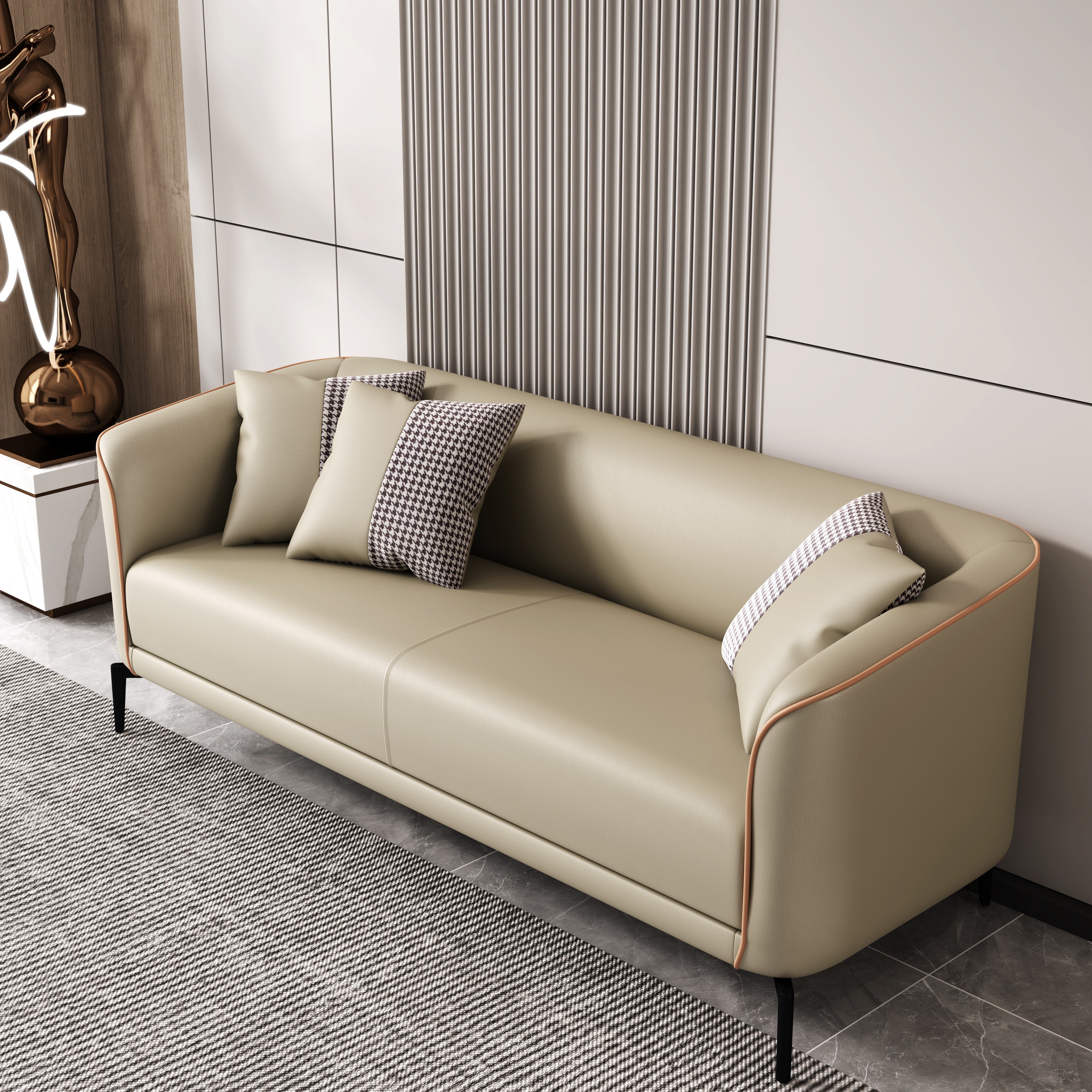 WUYE office sofa set Leather two seater sofa for living room