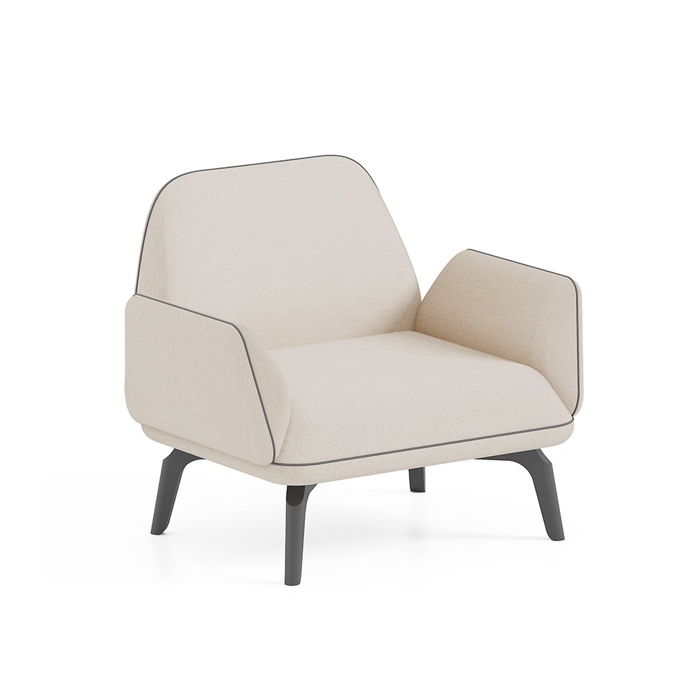 hotel room single seater sofa chair Modern Lobby Chair Office Reception Sofa White Office Yellow Sofa chair with wooden legs