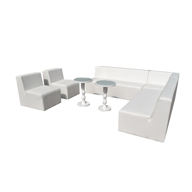 small coffee table and White event sofa Foshan wedding white sofa event couches for weddings