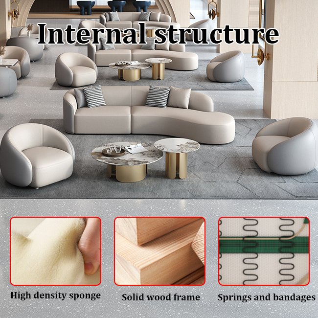 Modern Office Waiting Leather Curved Modular Lounge Visitor Sofas Sets Living Room Sofa Customizable Colors Sizes Styles