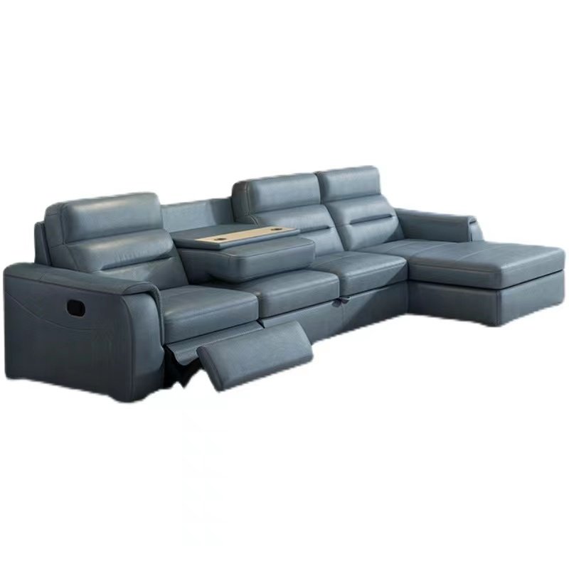 Lounge and modern sofa set designed with electric lounge chairs for office + living room leather sofa furniture Genuine Leather