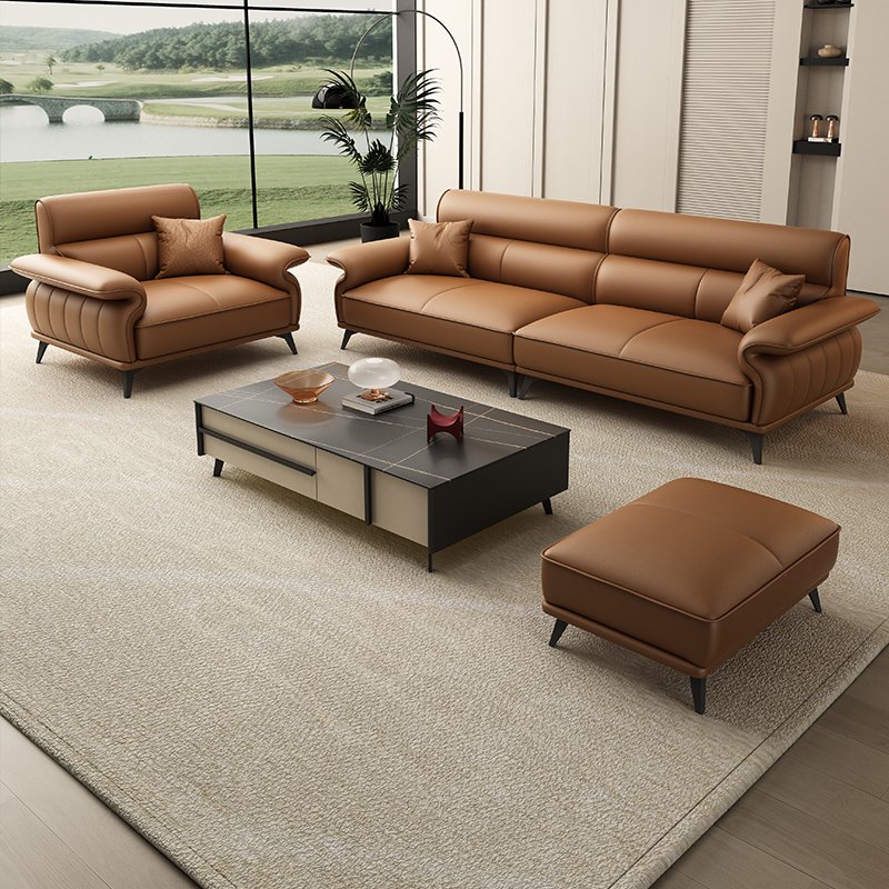 OEM/ODM Modern Modular Leather Couch Home Living Room and Business Reception Office Sofa Set for Hotels Schools and Offices