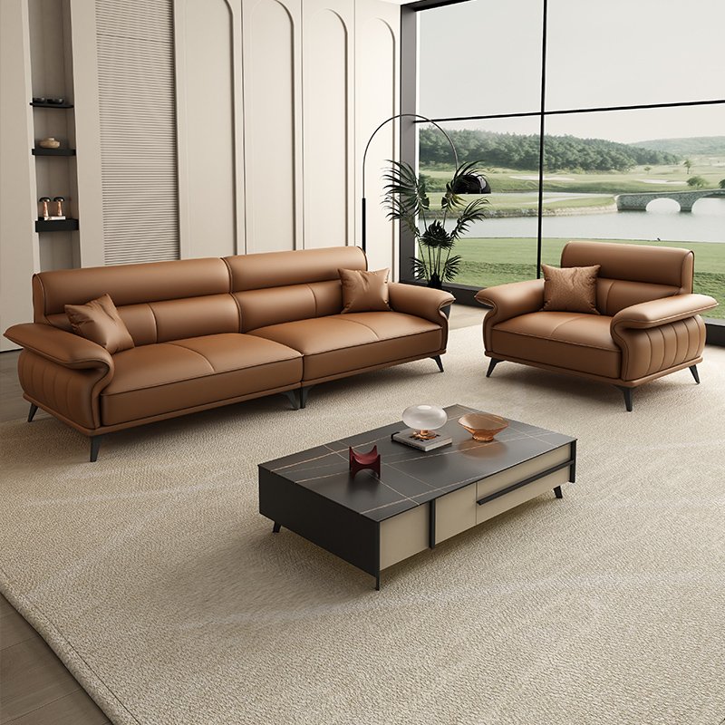 OEM/ODM Modern Modular Leather Couch Home Living Room and Business Reception Office Sofa Set for Hotels Schools and Offices