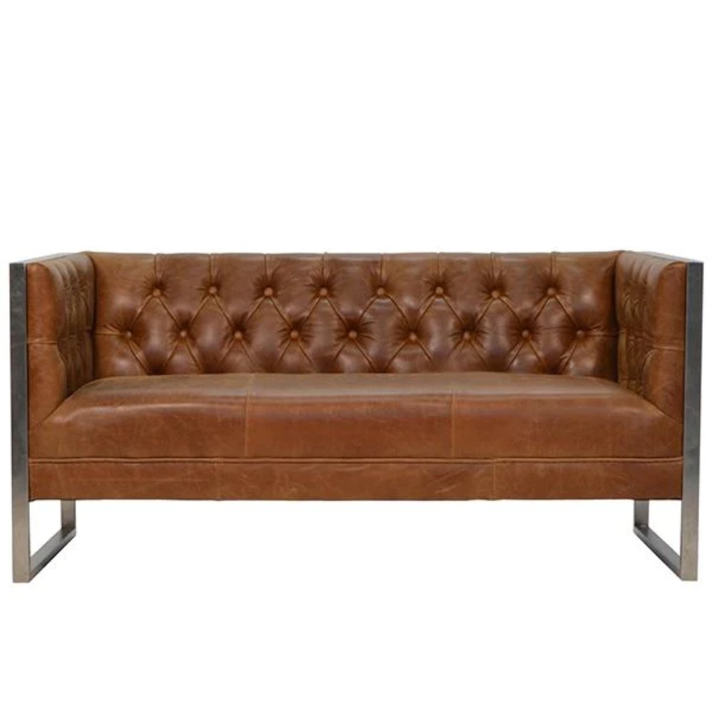 Chesterfield design living room sofas Genuine Leather sofa cover With Solid Wood living room furniture for home decor Use