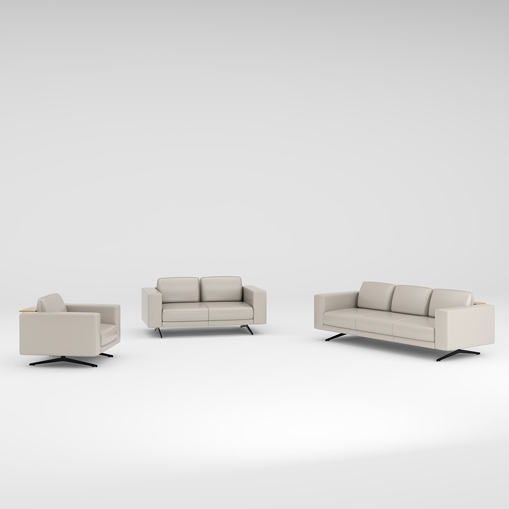 Simple And Modern Office Reception Sofa Creative Living Room Leather Sectional Sofa