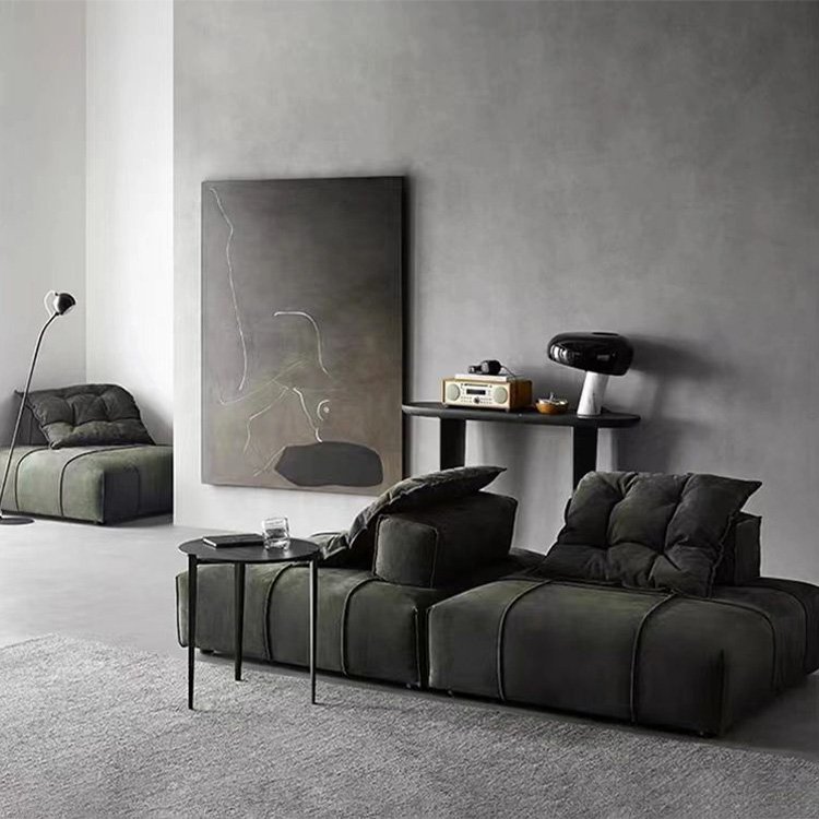 Contempo Comfortable furniture blue real corner leather modular velvet luxury living room modern sofa set