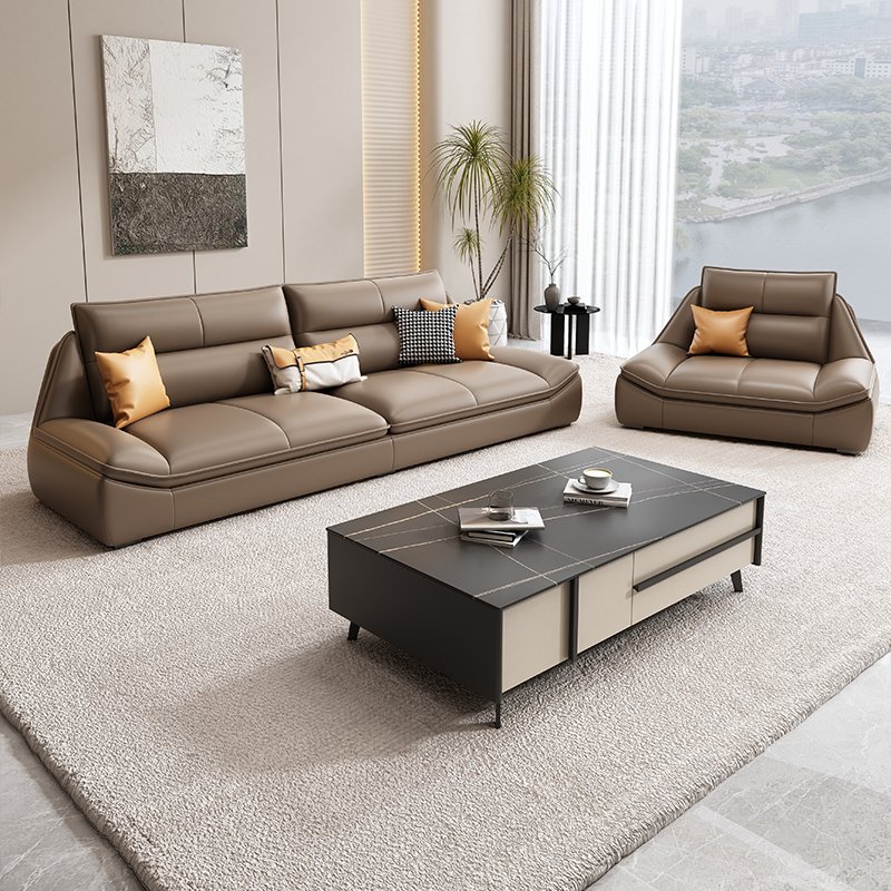 Best Price Modern Synthetic Leather Office Sofa and Coffee Table Set for Living Room School and Villa Use