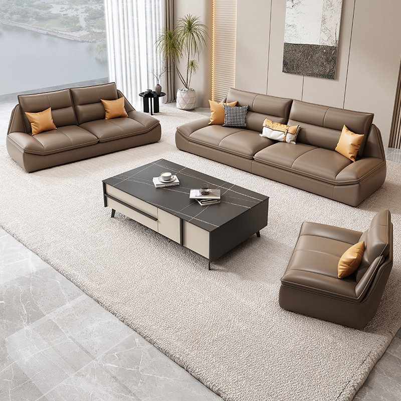 Best Price Modern Synthetic Leather Office Sofa and Coffee Table Set for Living Room School and Villa Use