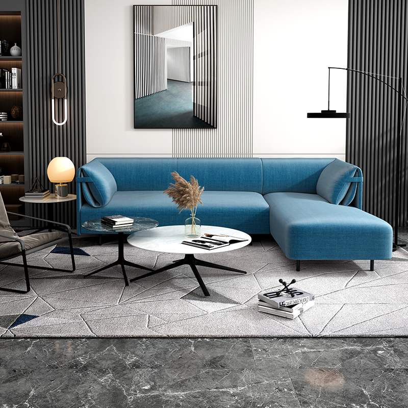 Modern L Shape Sofa Bed Reception Office Furniture Sectional Recliner Modular Genuine Leather Sofa Set