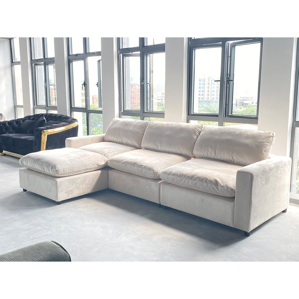 White Leather Cloud Modular Sectional Furniture Sofa Set Cloud Couch Modular Sofa Sectional