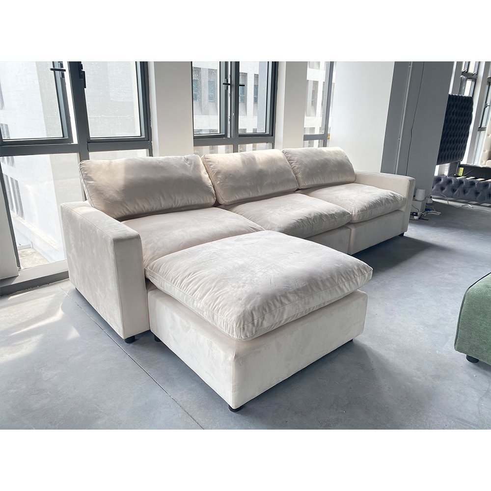 White Leather Cloud Modular Sectional Furniture Sofa Set Cloud Couch Modular Sofa Sectional