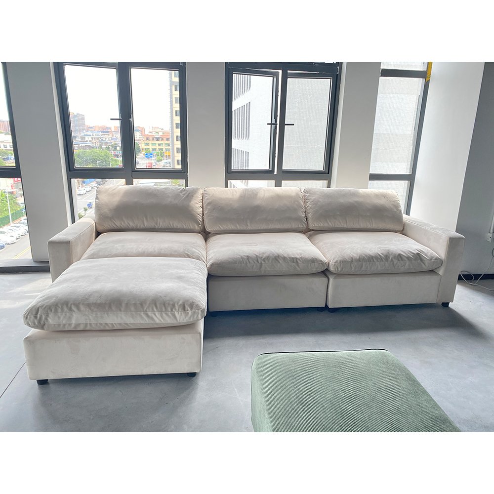 White Leather Cloud Modular Sectional Furniture Sofa Set Cloud Couch Modular Sofa Sectional