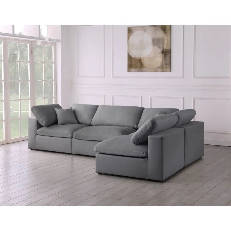 White Leather Cloud Modular Sectional Furniture Sofa Set Cloud Couch Modular Sofa Sectional
