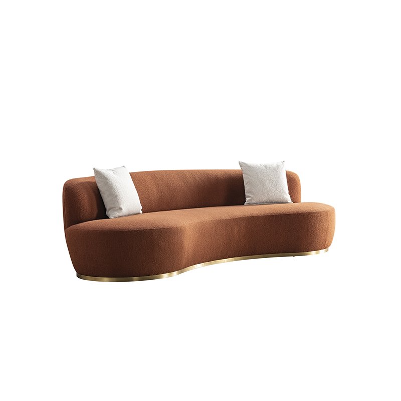 Nordic Style Modern Luxury Home Furniture Couch Curved Stainless Leg Living Room Fabric Sofa