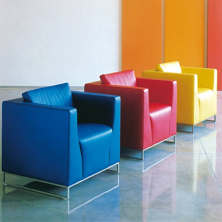 America style luxury modern living room furniture pu leather single office sofa