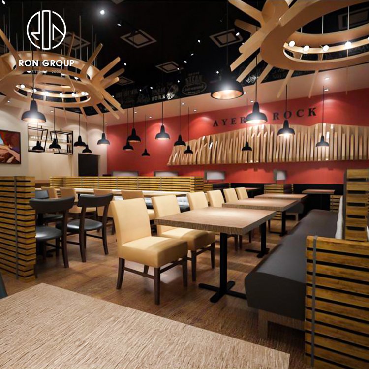 Wholesale custom booth sofa coffee shop fast food Commercial cafe wooden restaurant bench sofa furniture table booth seating set