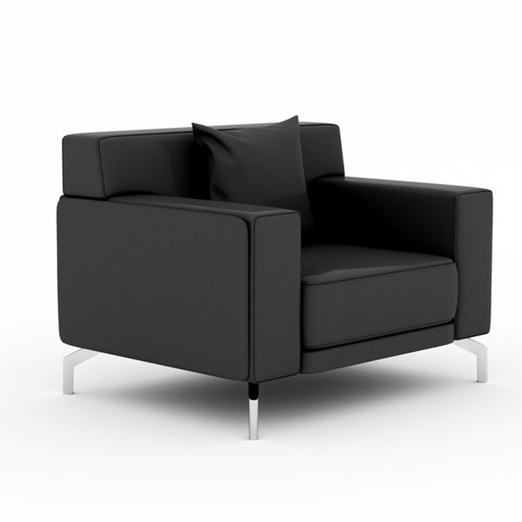 Modern design black PU Visitor Guest Reception Office Modular Leather Sofa Furniture