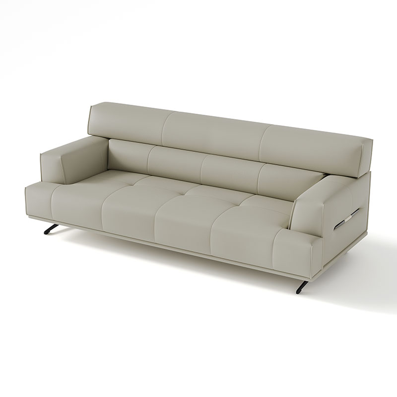 AOMISI CASA Minimalist leather sofa with cowhide top layer modern small unit living room grey corner combination luxury sofa