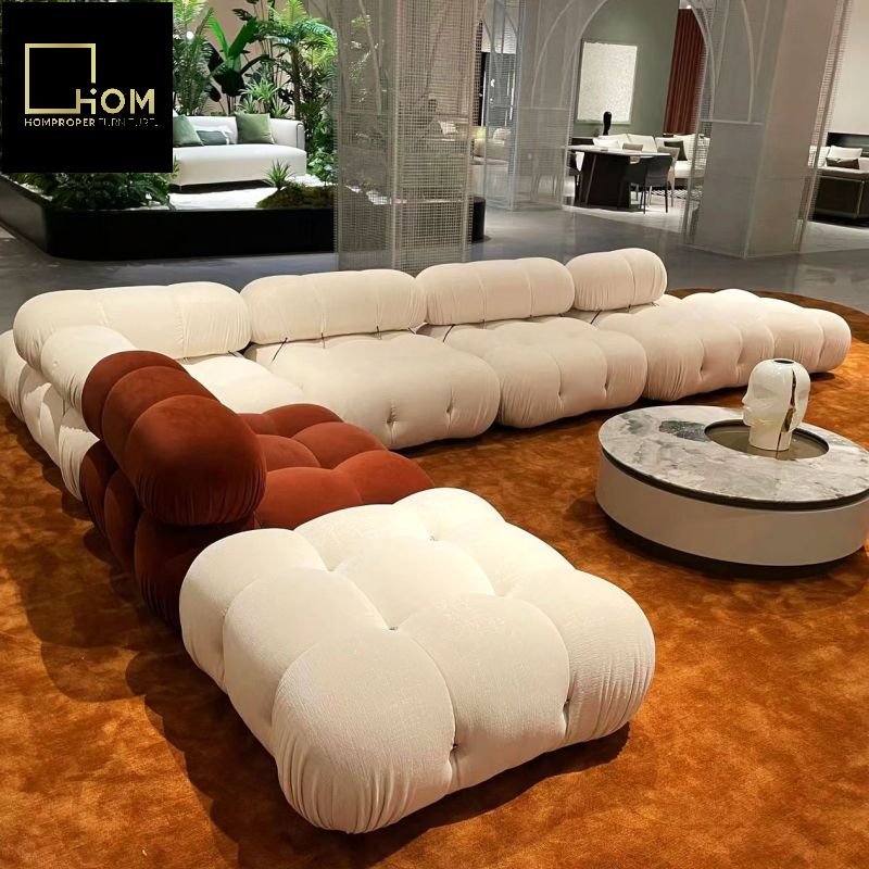 Mario Modular Combination Sofa Italian Minimalist Wabi-Sabi Style Large Small House Scandinavian Light Luxury Living Room