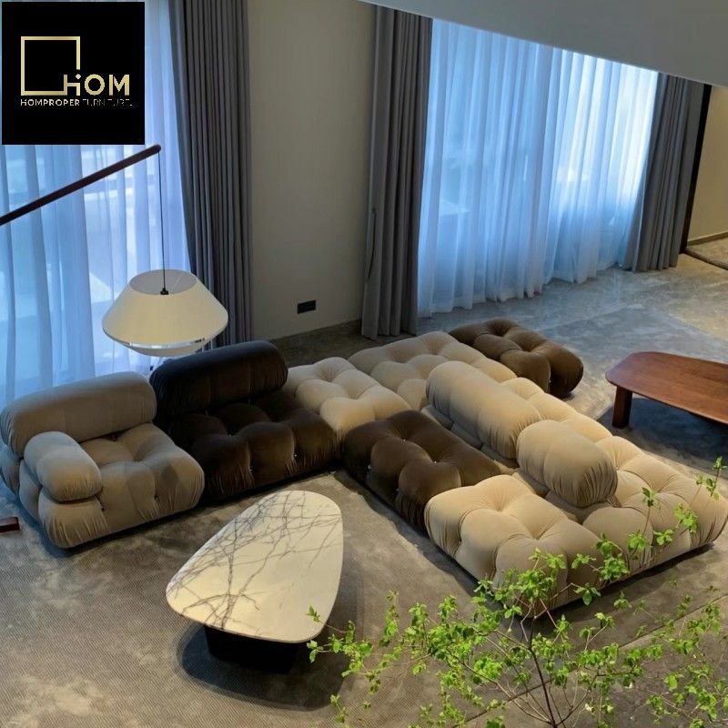 Mario Modular Combination Sofa Italian Minimalist Wabi-Sabi Style Large Small House Scandinavian Light Luxury Living Room