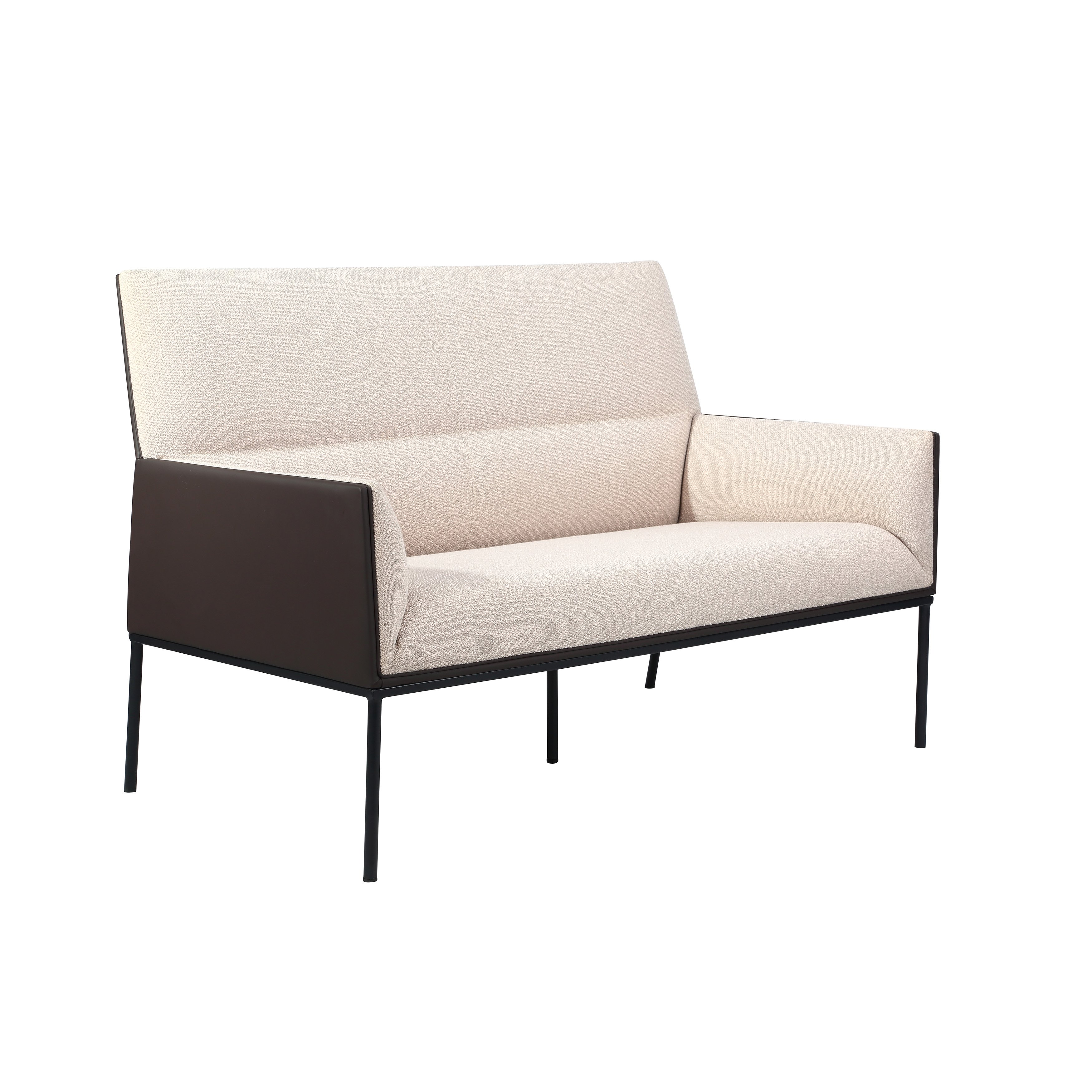 High Quality Comfortable Two-Seat Living Room Sofa Set for Bedrooms Apartments Halls Malls with Metal Legs Fabric Material