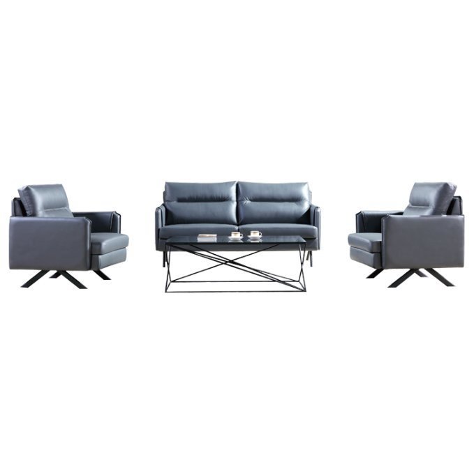 High Back Modern Executive Reception Lobby Living Room Leather Office Sofa