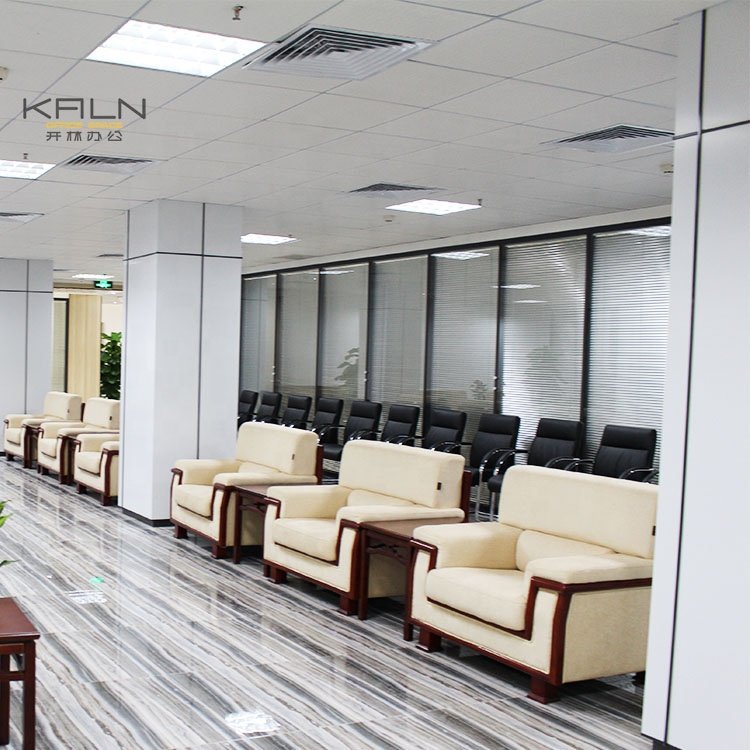 Rest area Modern Office Sofa Set Genuine Leather Material Office Furniture Reception Room