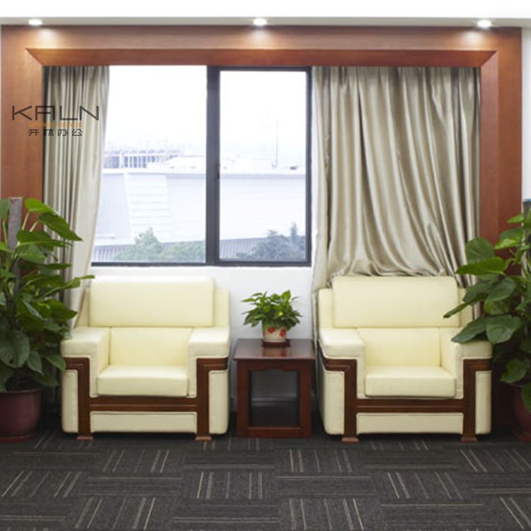 Rest area Modern Office Sofa Set Genuine Leather Material Office Furniture Reception Room