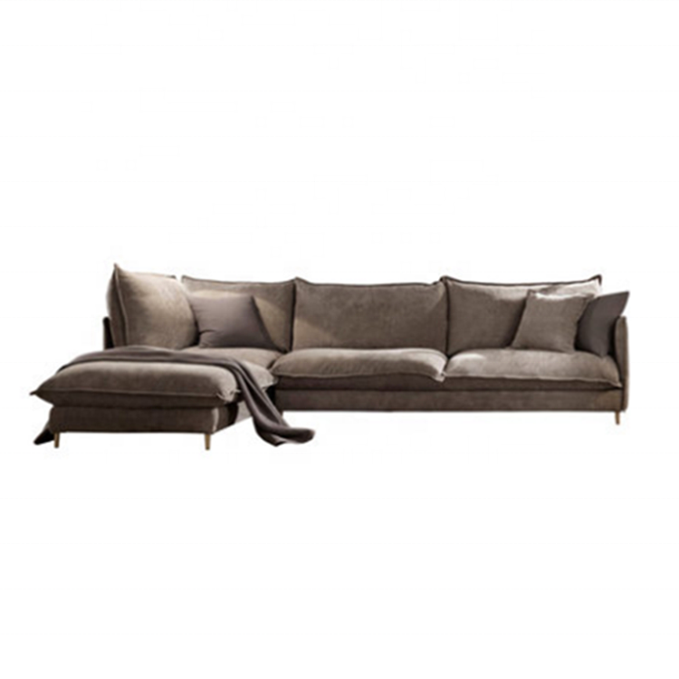 Nordic apartment living room super soft down sofa gray corner fabric sofa