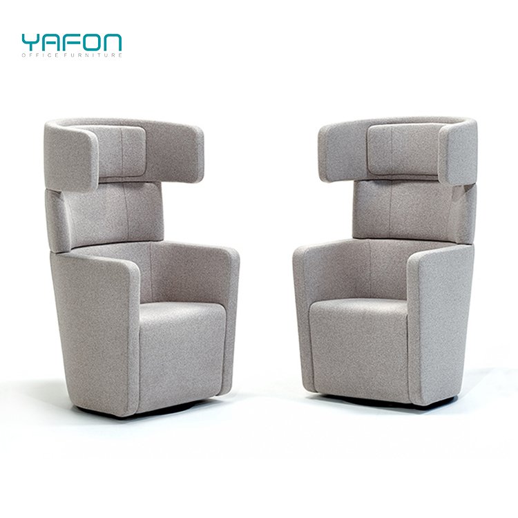 Modern High Back Fabric Office Sofa with Privacy Features