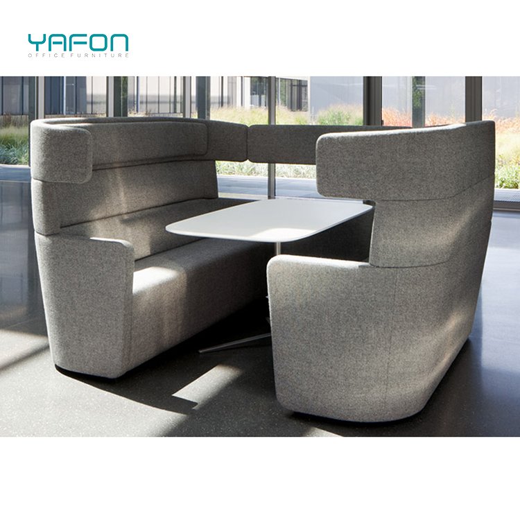 Modern High Back Fabric Office Sofa with Privacy Features