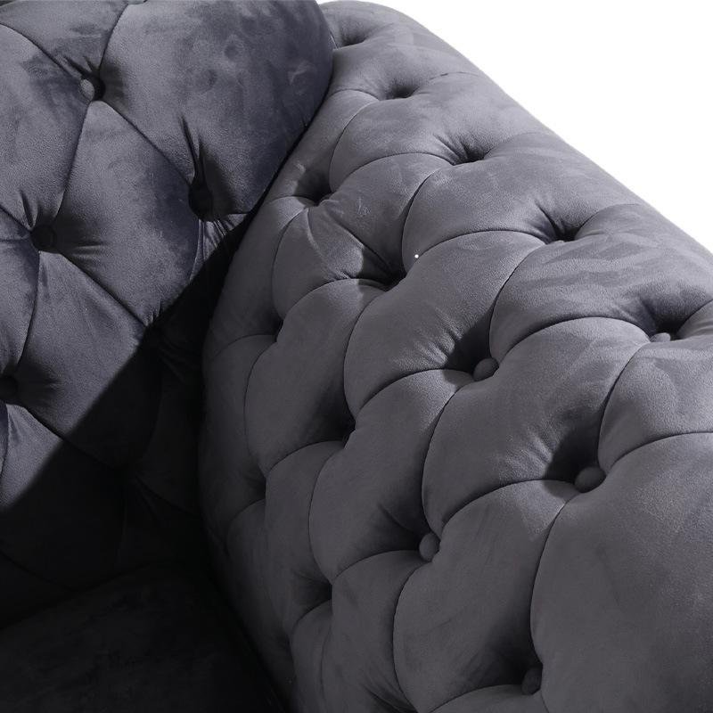 Double Seater Modern Style Home Lounge Curved Chesterfield Fabric Sofa Furniture