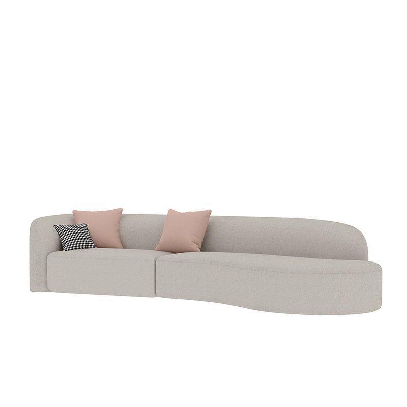 Nordic modern light luxury small family living room reception clothing store arc technology cloth sofa