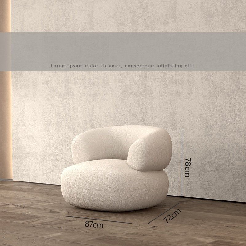 Nordic modern light luxury small family living room reception clothing store arc technology cloth sofa