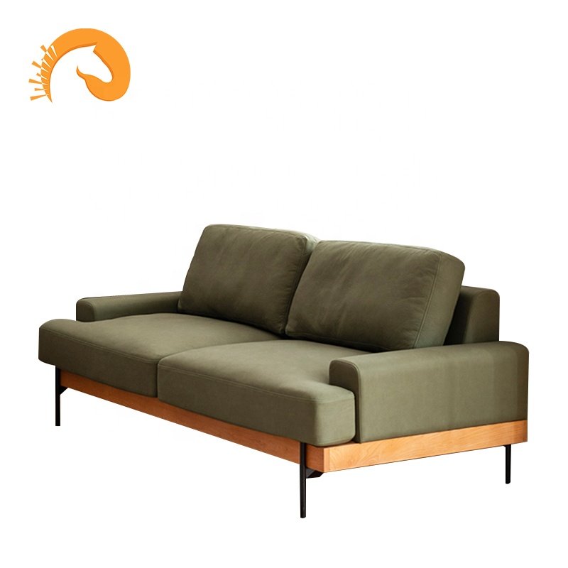 New Nordic Solid Wood Sofa Science and Technology Cloth Modern Contracted For Small Living Room Sofa