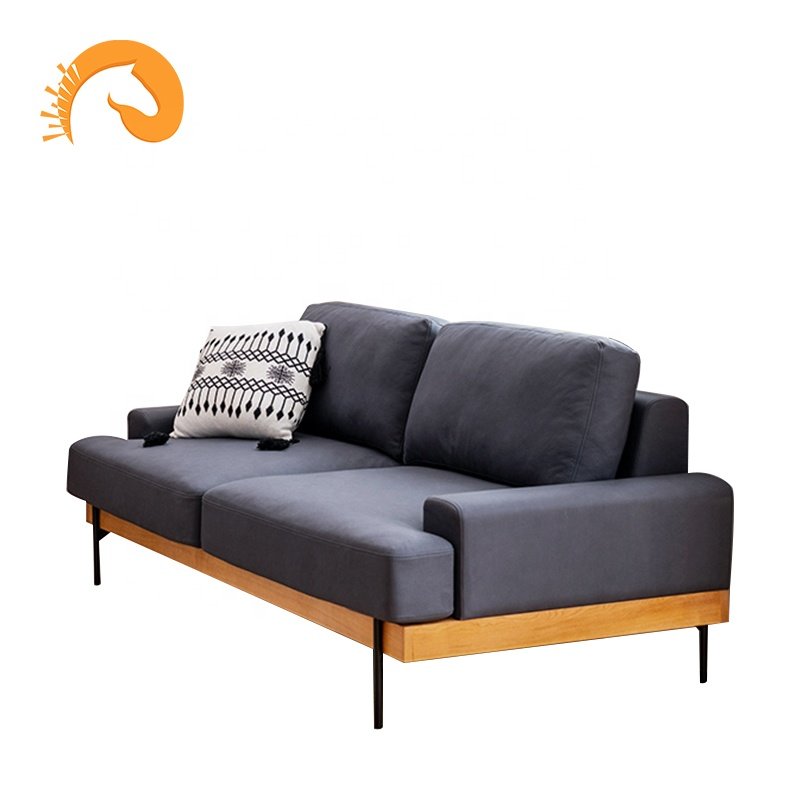 New Nordic Solid Wood Sofa Science and Technology Cloth Modern Contracted For Small Living Room Sofa